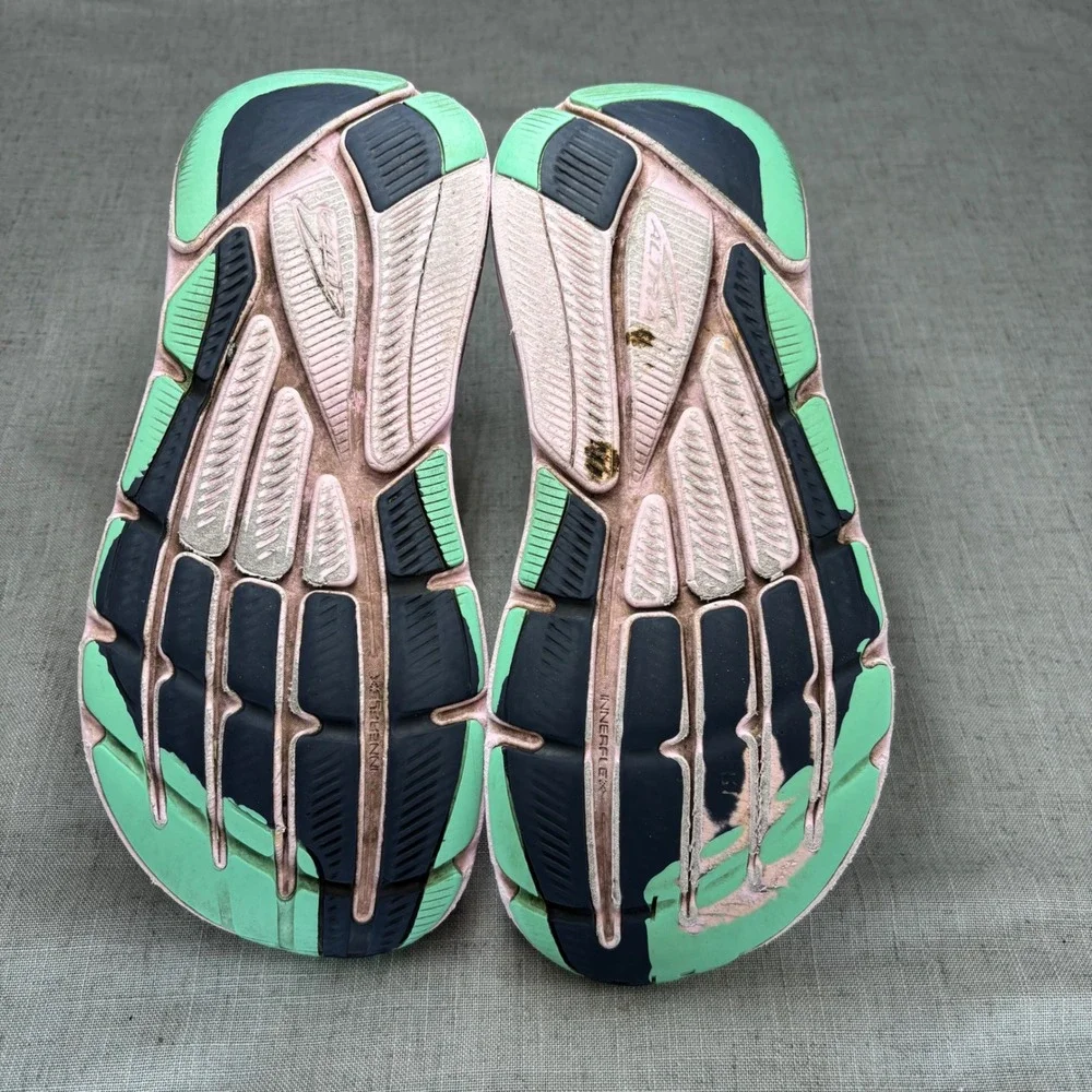 Altra Via Olympus Shoes White Pink Green Mesh Cushion Running Sneakers Size 9.5